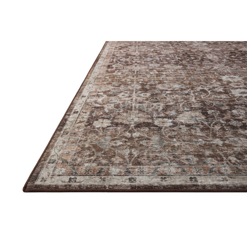 Amber Lewis x Loloi Machine Washable Josie Earth / Natural Area Rug, Round 6'