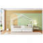 Lit double en bois avec tiroirs, blanc-129747070
