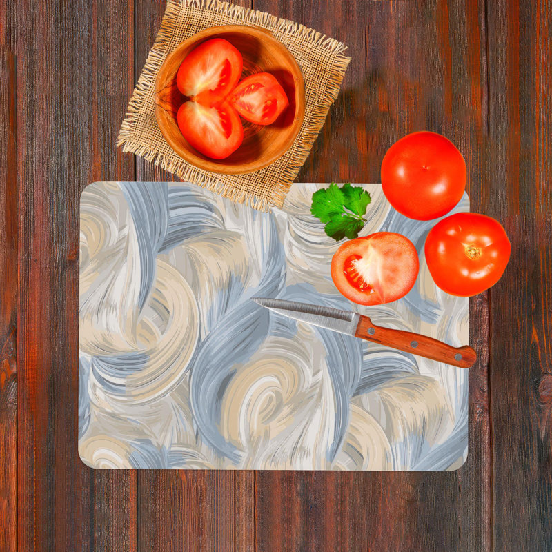 Planche de service en verre à motif abstrait avec design artistique, idéale pour le cadeau de la fête des Mères