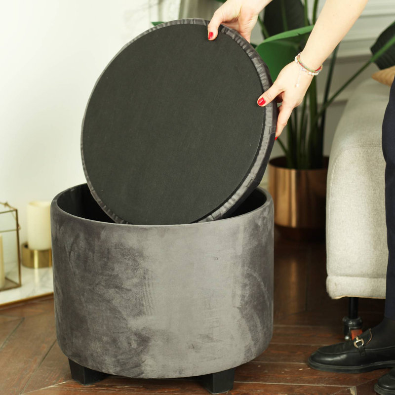 Premium Stool with Storage, Dark Grey