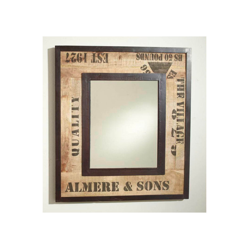 Factory Wood Wall Mirror