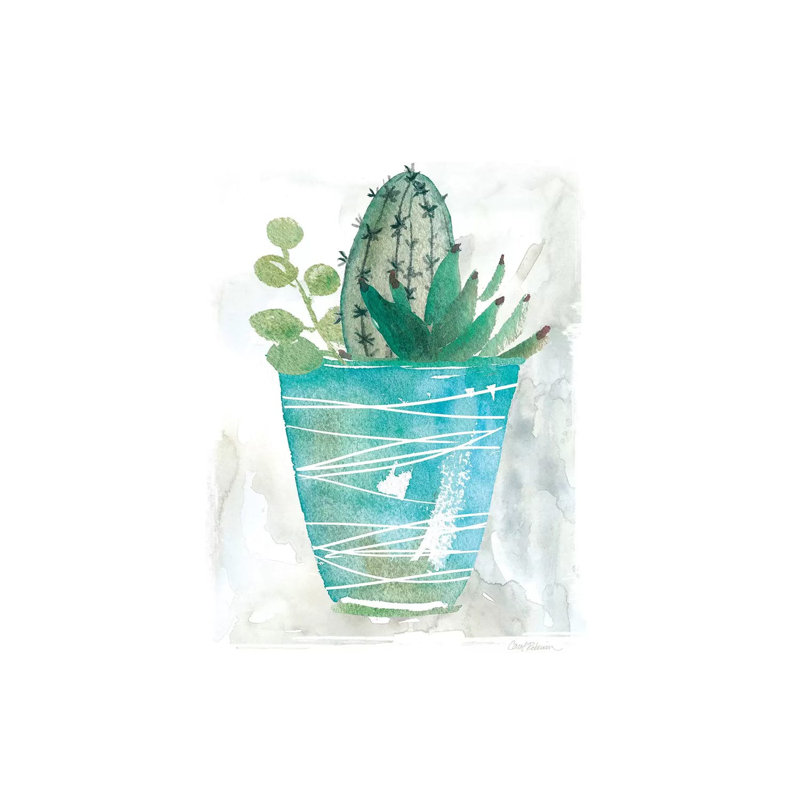 Summer Cactus 1 Piece Painting on Canvas, 101.6 cm H x 66.04 cm W x 1.91 cm D, Wrapped Canvas