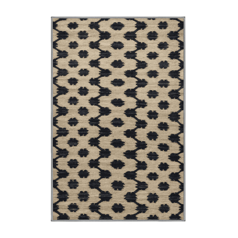 Tapis art déco brun lavable à la machine, Rectangle 2 pi x 3 pi
