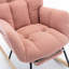 Chaise berçante en tissu avec repose-pieds Teddy-1243860953
