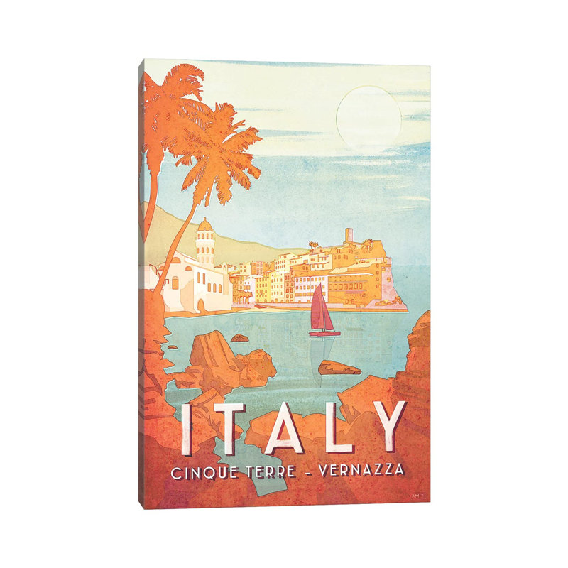 «Italy-Cinque Terra» par Missy Ames - impression sur toile tendue, H 40 po x l 26 po x P 1,5 po