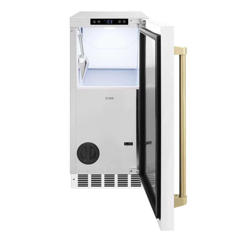 ZLINE Autograph Edition 15 in. Touchstone Clear Cube Ice Maker with Drain Pump and Door with Handle