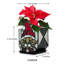 Stained Glass Christmas Cat Planter - Cute Indoor Pot, Decorative, Christmas Candle Holder, Plant Lady Gift (4.6"D x 3"W x 5.15"H)
