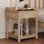 Table de chevet de style rétro avec tiroir et tablette ouverte, table de chevet avec pieds tournés et poignée en métal pour un décor de chambre intemporel-1508719159