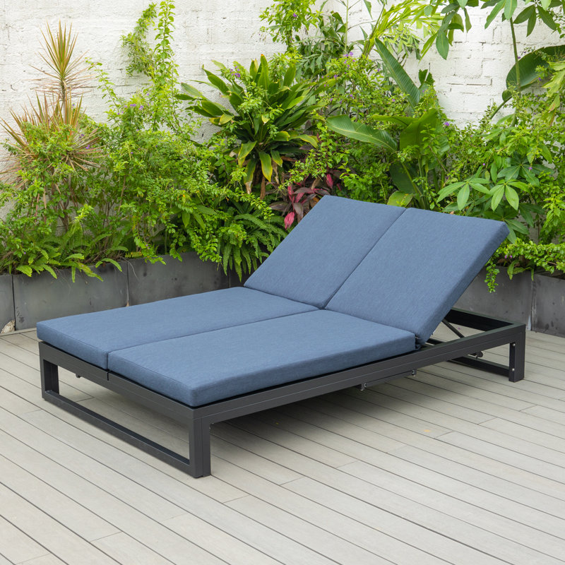 Canapé-lit d'extérieur convertible 82,68 po Chelsea, Bleu, Noir, noir, noir, noir
