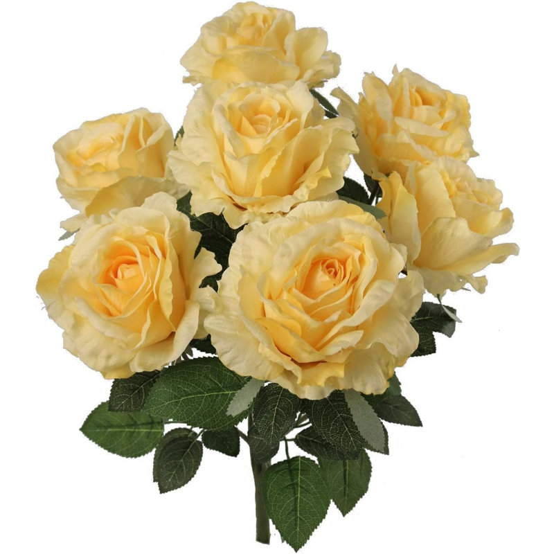 Rosier avec 7 fleurs en soie 20 po - paquet de 4