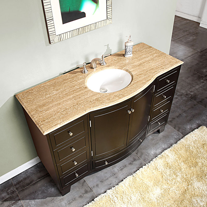 Vivaan 55'' Single Bathroom Vanity with Stone Top