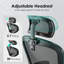 Chaise de bureau ergonomique, chaise de bureau avec appui-tête, chaise d'ordinateur à haut dossier avec accoudoirs et support lombaire réglable pour la salle d'étude de bureau à domicile-1006702889-1006702888