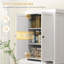Armoire de cuisine 72 po, grande armoire de rangement autoportante, armoire de cuisine traditionnelle avec 4 portes, tiroir et 3 tablettes réglables pour la salle à manger-1231477407-1231477377