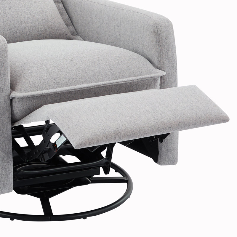 Glider Rocker Recliner, Rocking Chair Nursery, Gray Linen