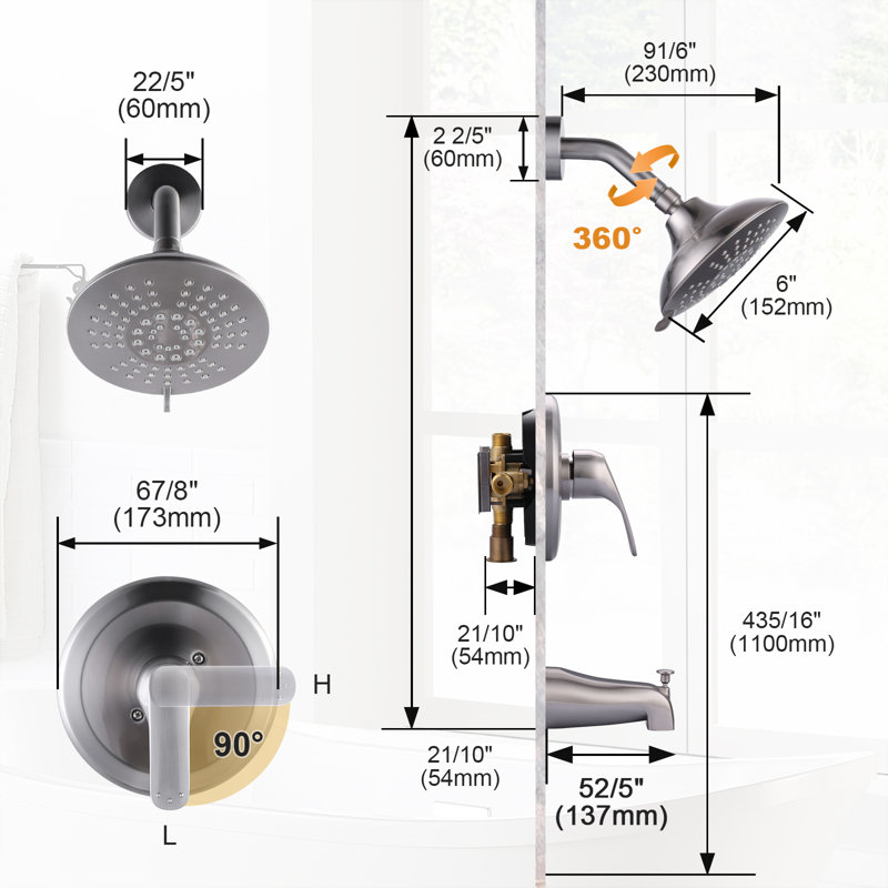 Tub & Shower Faucet, Brushed Nickel