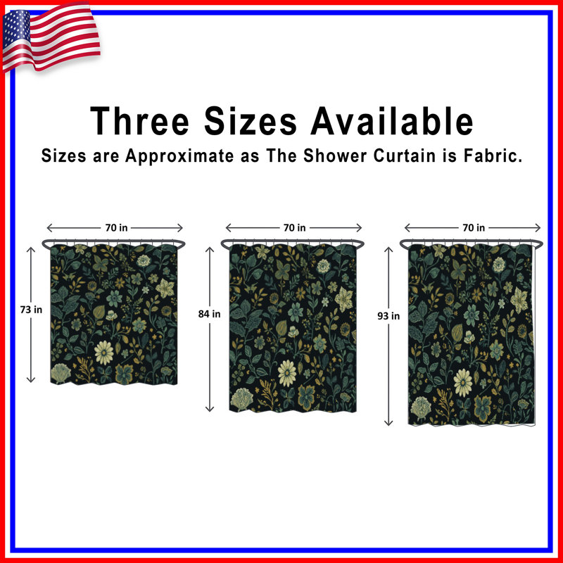 Rideaux de douche Botanical Floral, 70in W x 72in H