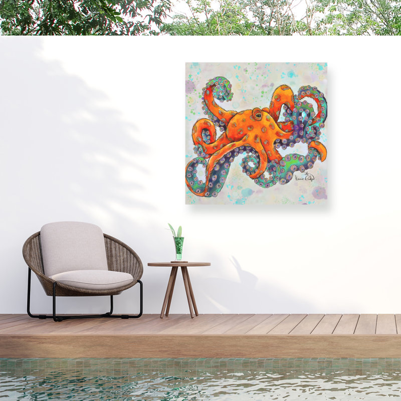 Toile d'extérieur Karrie Evenson Octopus 1, H 14 po x l 14 po