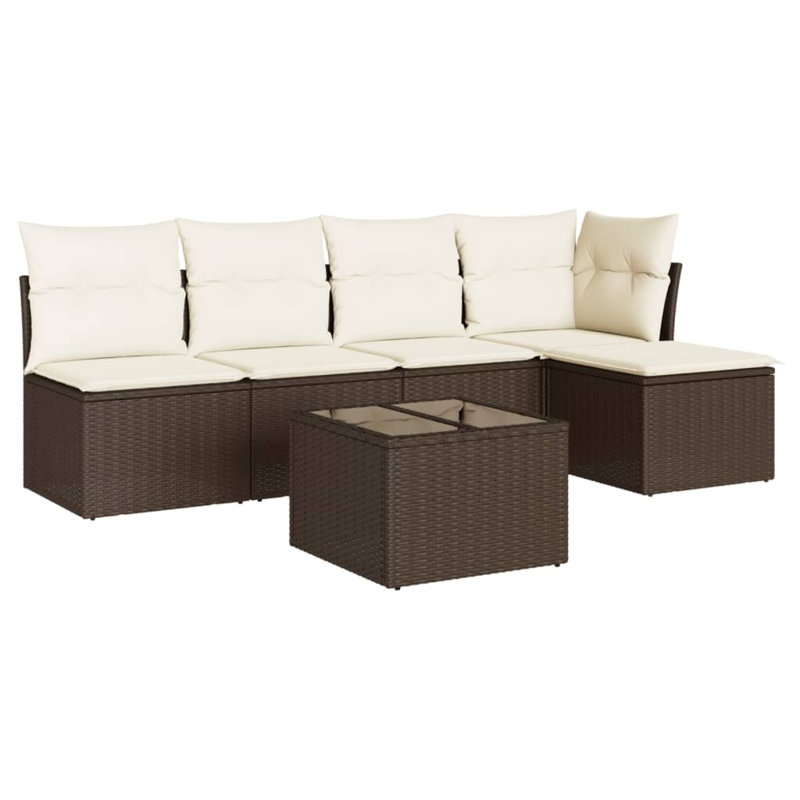 Ensemble de canapé de jardin en rotin PE 6 pièces Vidaxl
