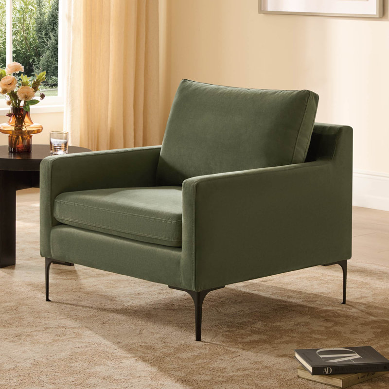 Chaise d'appoint moderne rembourrée avec coussins, Mist