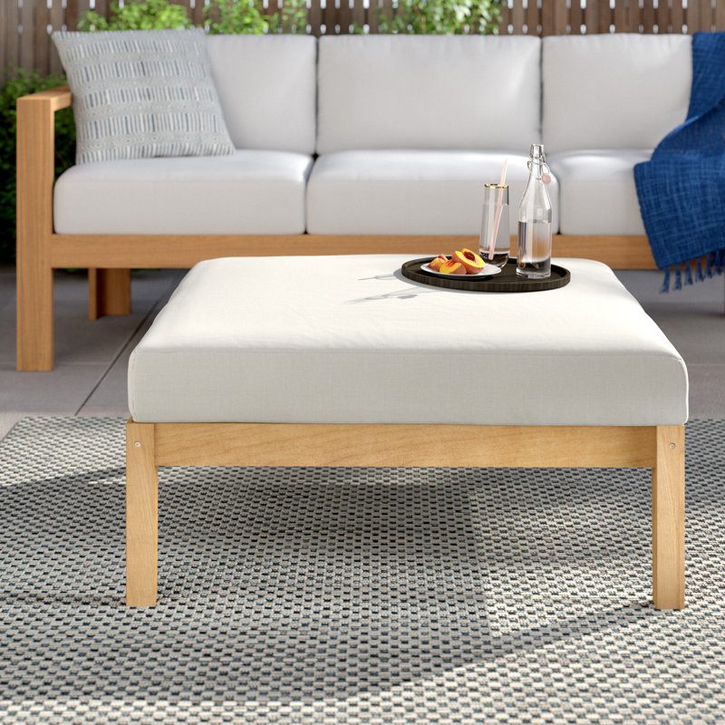 Repose-pieds de patio en teck Muret