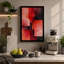 Red Geometry Abstract - Wrapped Canvas-381998319-381998327