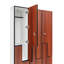 Casier de rangement en bois à 2 compartiments et porte en Z à 3 niveaux-130219941