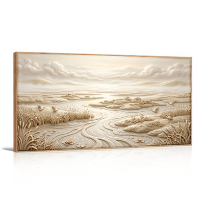 Ensemble de 1 tableau sur toile représentant un paysage désertique