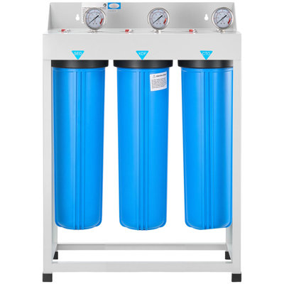 3-Stage Whole House Water Filter System 4.5" x 20" KDF Heavy Metal Removal