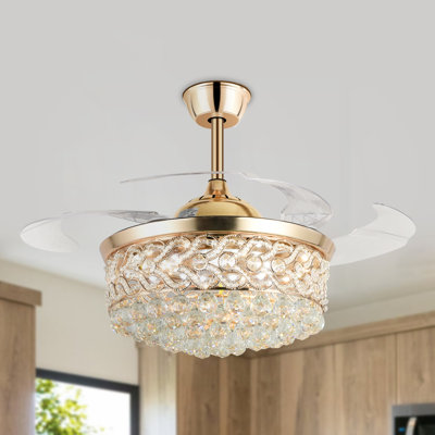 42'' Crystal Ceiling Fan With LED kit and Remote Control