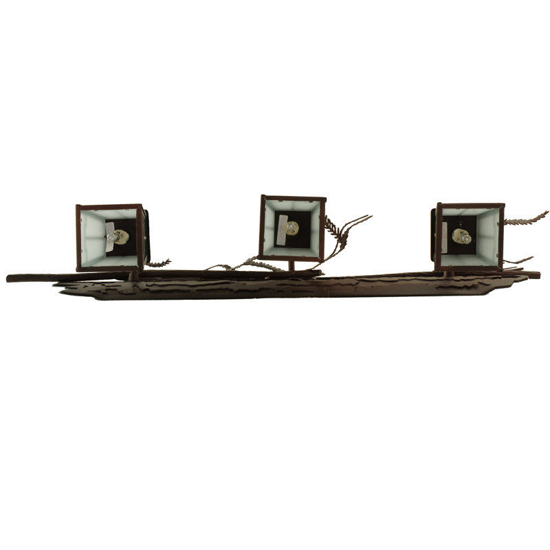 Rustic Bronze 3-Light Pine Branch Vanity Light