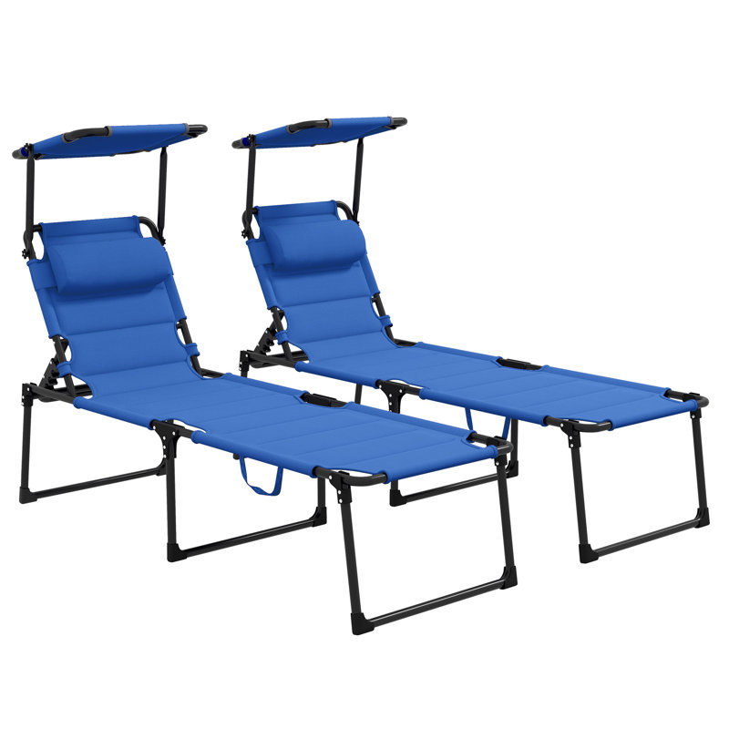 Chaise longue inclinable avec coussins sahdia, Marine