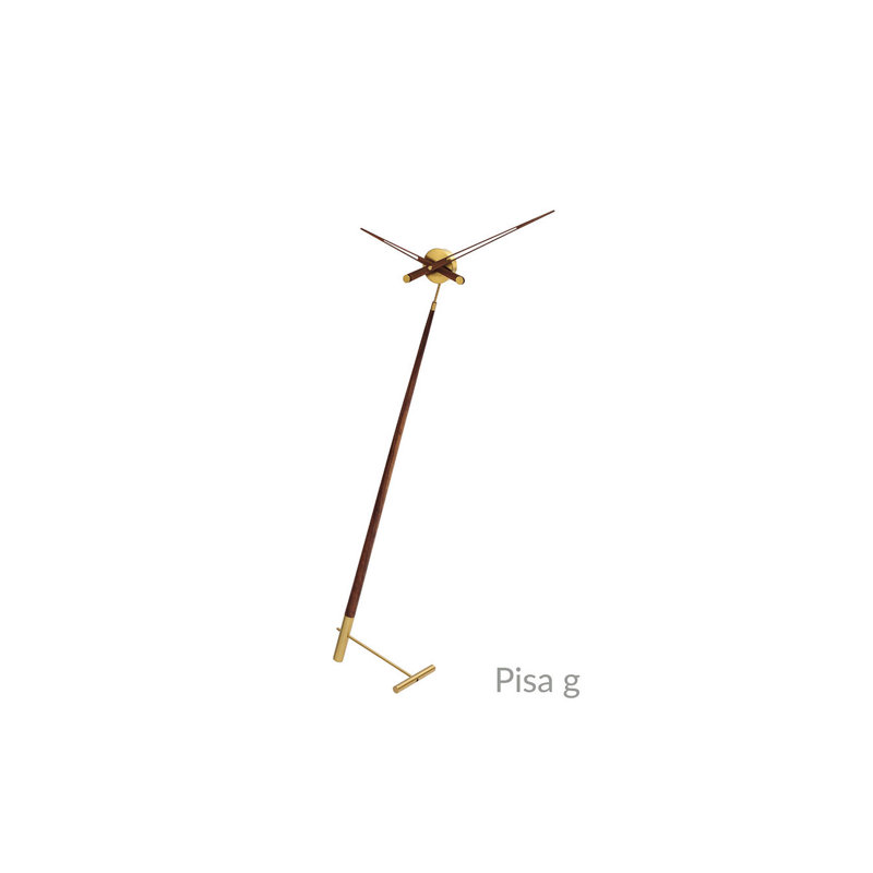 Pisa 59" Walnut Wood Floor Clock, Brown/Gold