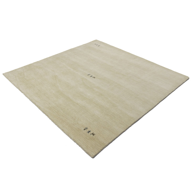 Tapis oriental moderne Oatmeal Tribal Gabbeh, Carré 8 pi