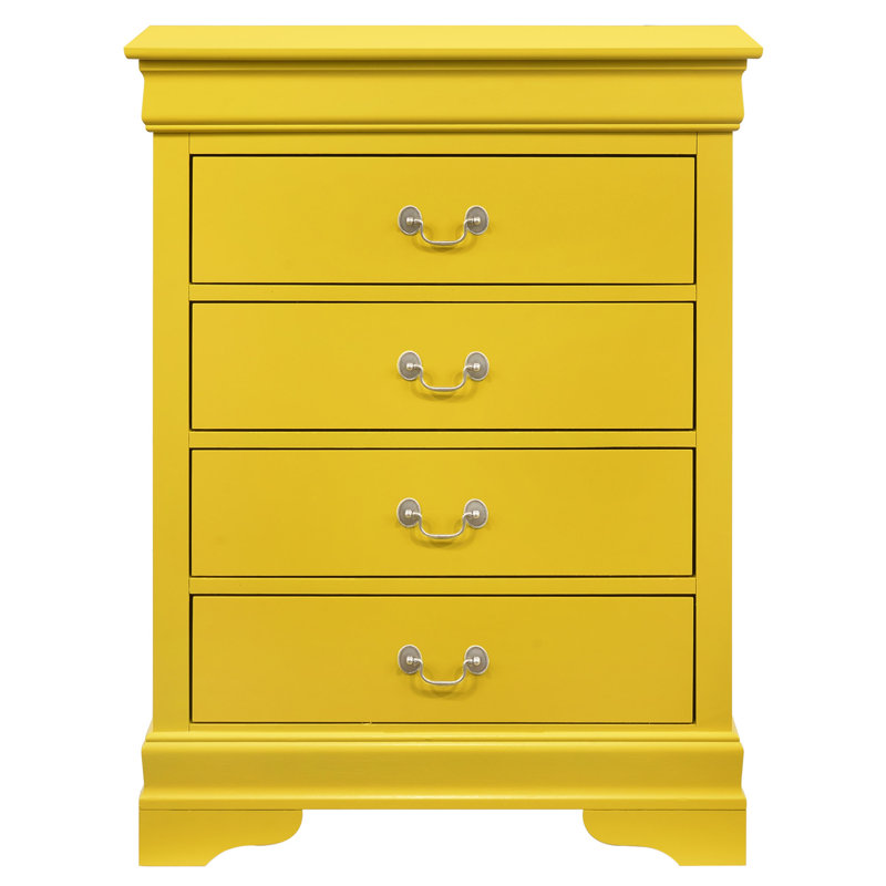 Commode 4 tiroirs, tiroirs de commode, Yellow