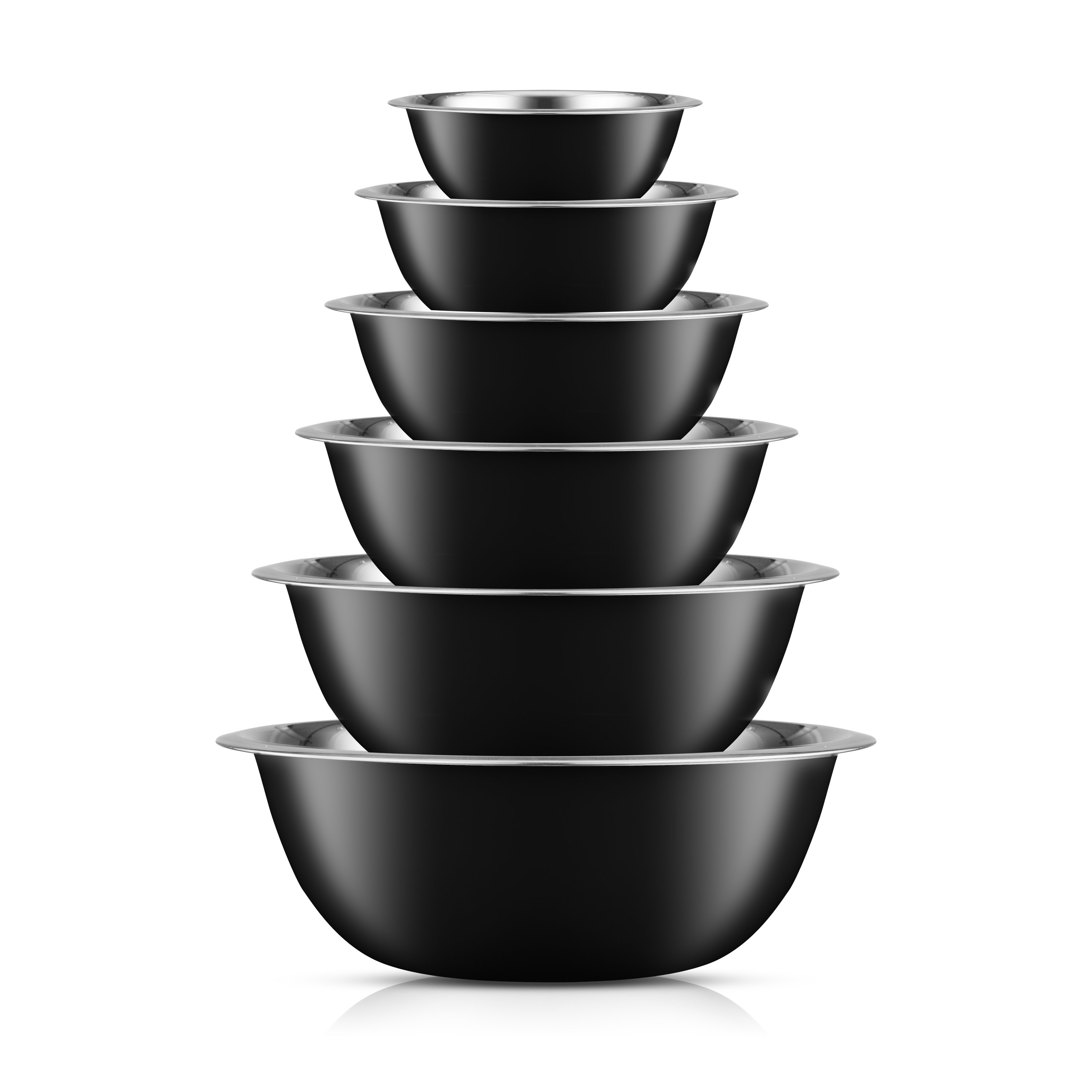 JoyFul by JoyJolt Kitchen Mixing Bowls. 5pc Glass Bowls with Lids Set –  Neat Nesting Bowls - Red