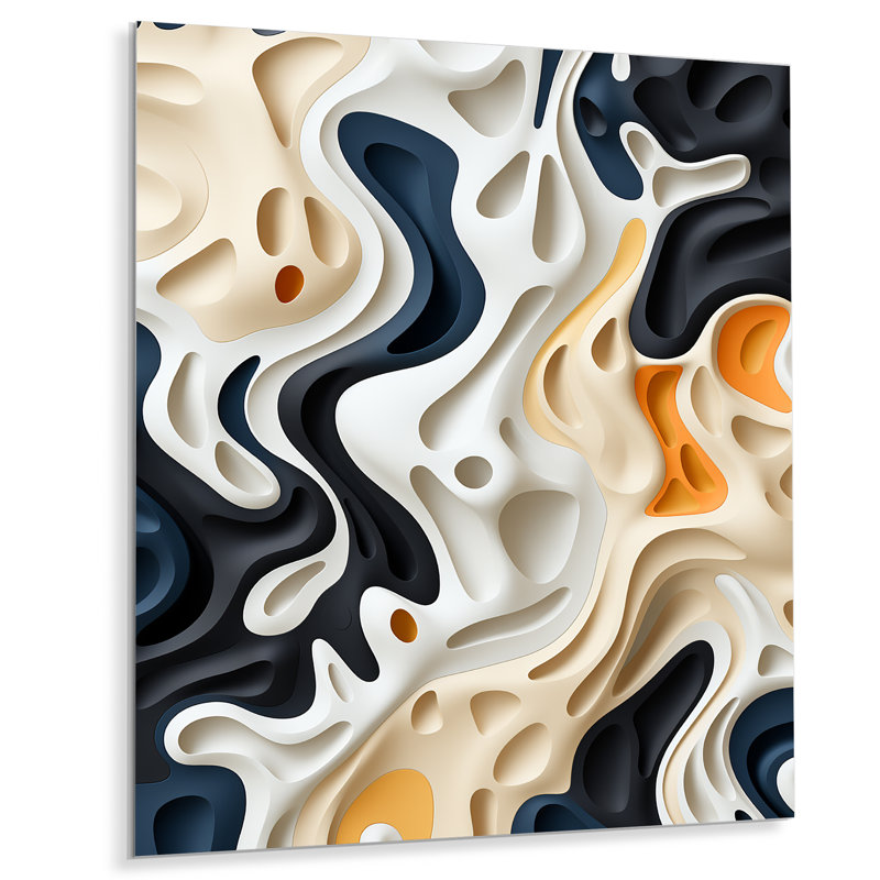 - Impression d'art mural abstrait en métal, H 32 po x l 16 po x P 1 po