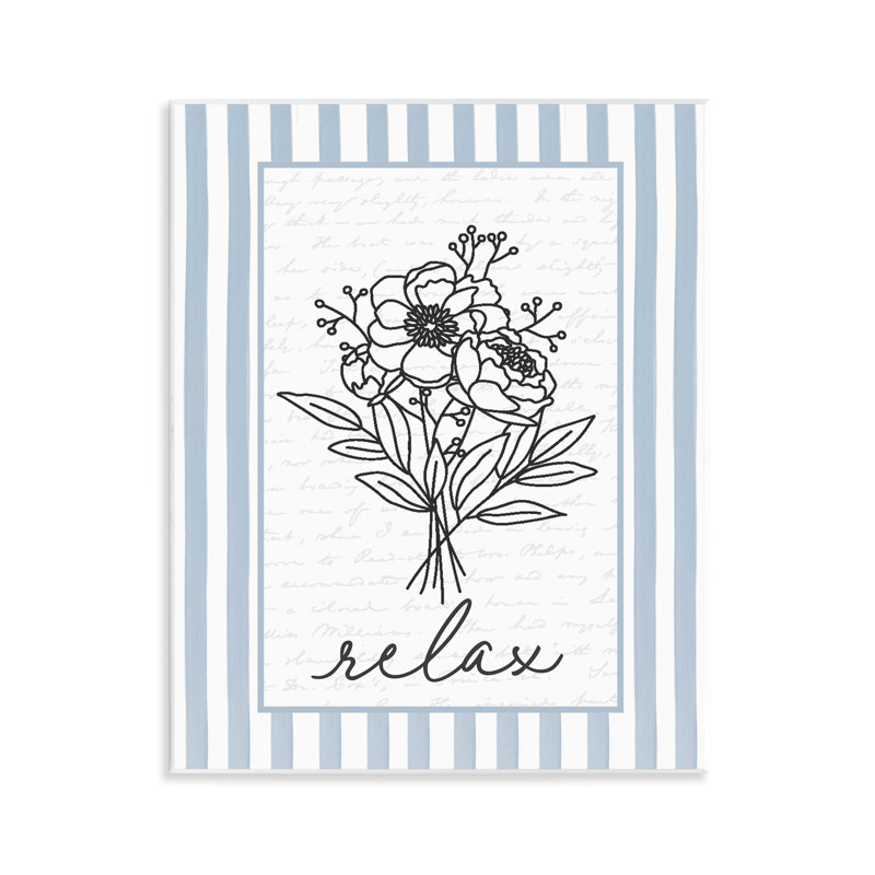 Plaque murale de fleurs de bain Relax, rayée par lettrage et doublée