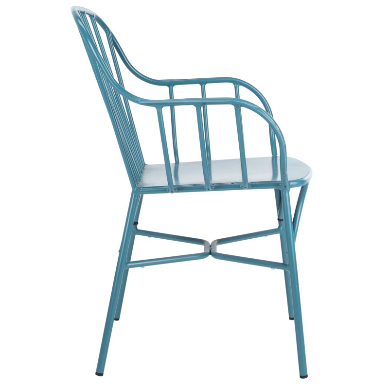 Tucker Outdoor Dining Armchair, Matte Navy Blue