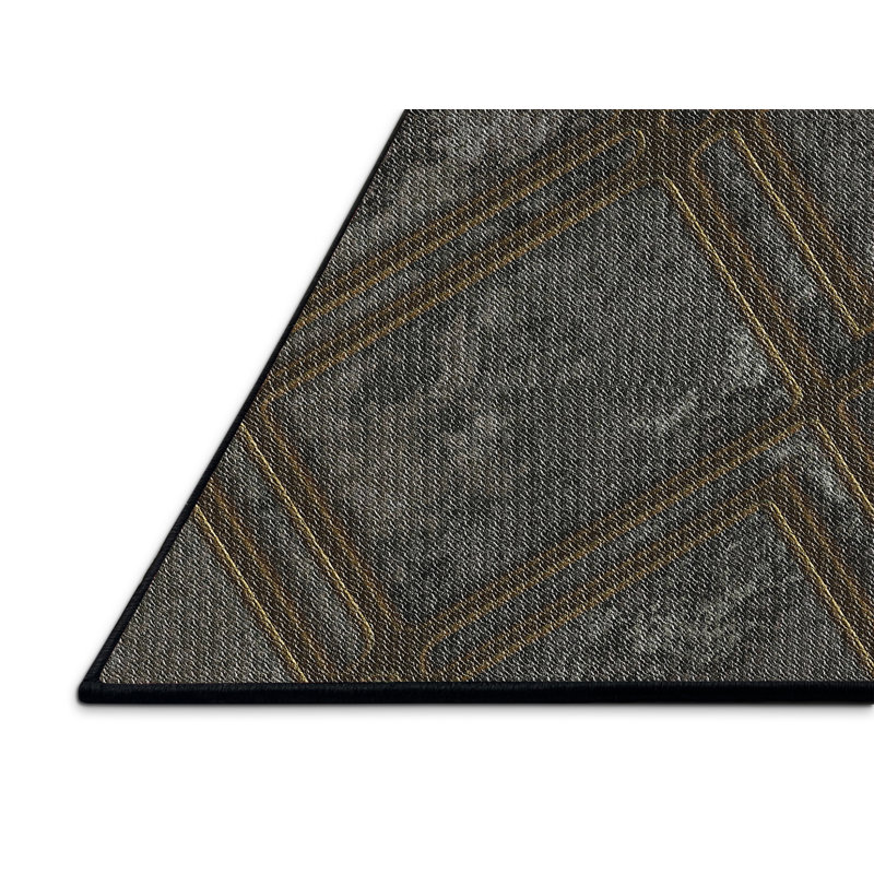 Tapis décoratif gris géométrique, Rectangle 2 pi x 3 pi
