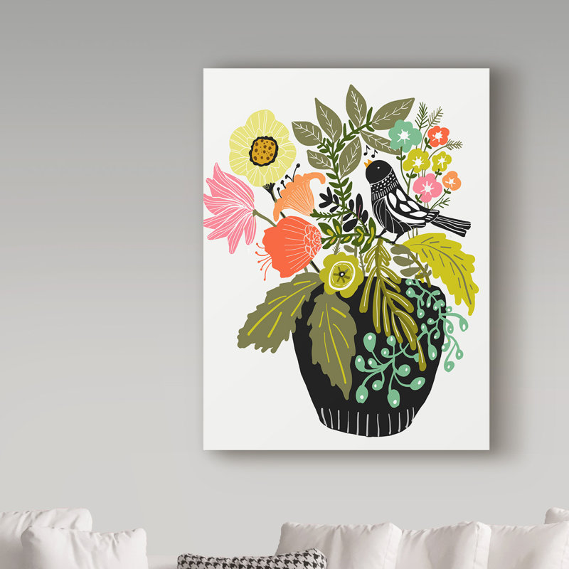 « passion oiseau », reproduction d’impression sur toile tendue, H 47 po x l 35 po x P 2 po