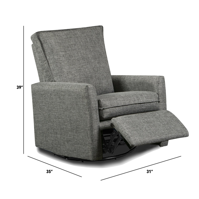Gliding Swivel Power Recliner , Brushed Graphite