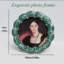 Cadre photo en métal, cadre photo vert foncé avec détails de faux diamants, présentoir de table