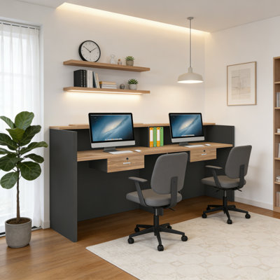 Comptoir de réception moderne avec poste de travail, réception commerciale pour hall d'entrée d'hôtel, salon et utilisation professionnelle