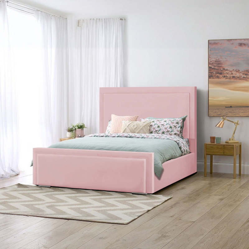 Abhipsa Upholstered Bed, Single (3'), Pink