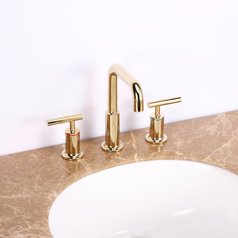 Widespread Bathroom Faucet, Gold