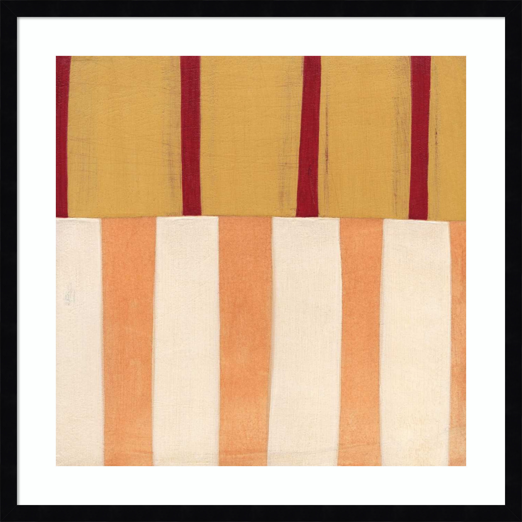 Broken Stripes 3 by Laura Nugent, 25" H x 25" W x 1" D, Black