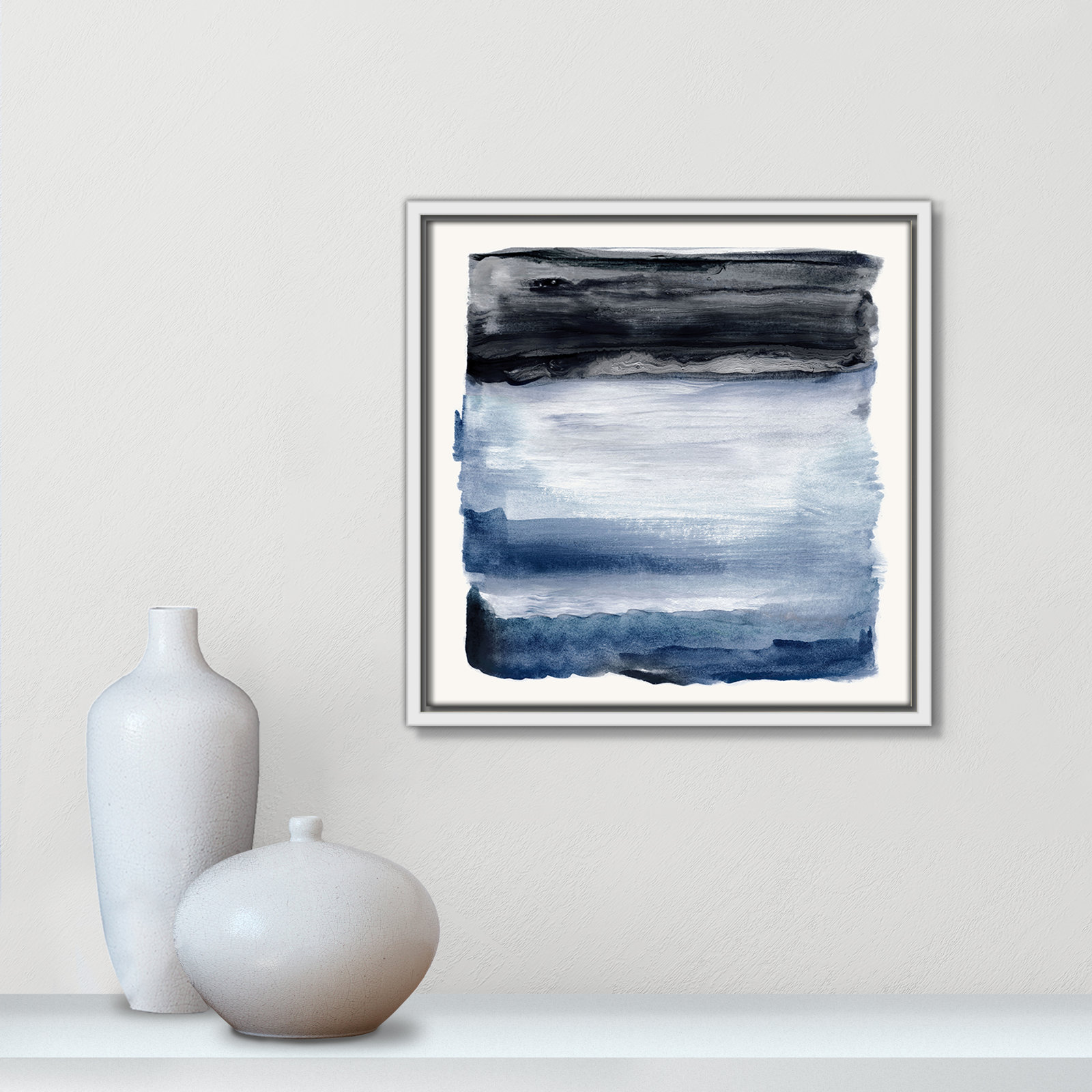 Navy Sky I Print by Nan, White, 13.5" H x 13.5" W