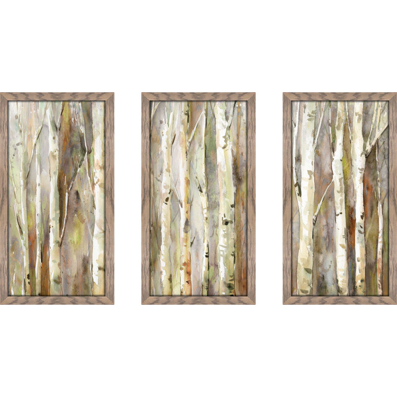 « bouleau path », reproduction de peinture à l’aquarelle à l’impression multi-parties, L 52,5 po x H 33,5 po x P 1 po