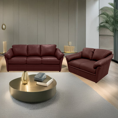 Ramdev 2 Piece Genuine Leather Living Room Set by Hokku Designs