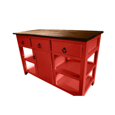Rustic 60" Solid Wood Kitchen island